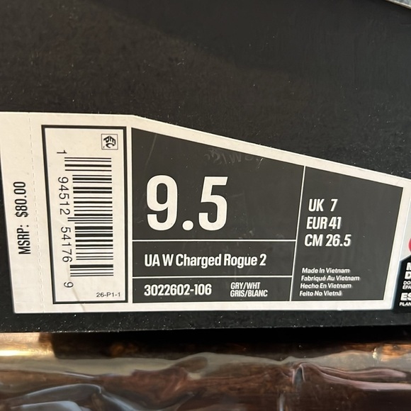 S03. Under Armour Charged Rogue 2 Running Shoes - Women’s US 9.5/EU41 - Picture 3 of 3